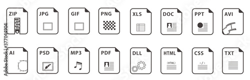 Symbol set file file icons set isolated vector