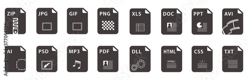 Symbol set file file icons set isolated vector