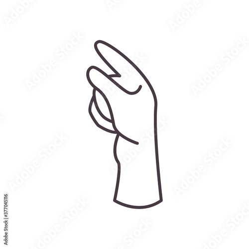 z hand sign language line style icon vector design