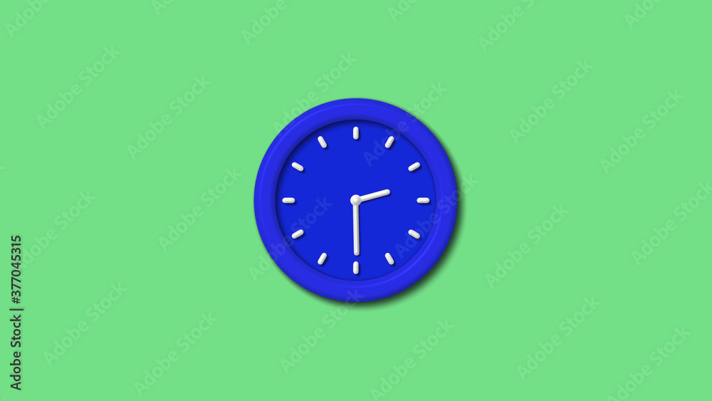 New blue color 3d wall clock on green light background,3d wall clock New blue color 3d wall clock on green light background,3d wall clock