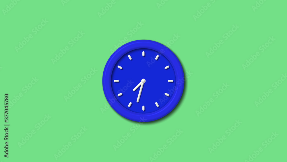New blue color 3d wall clock on green light background,3d wall clock New blue color 3d wall clock on green light background,3d wall clock