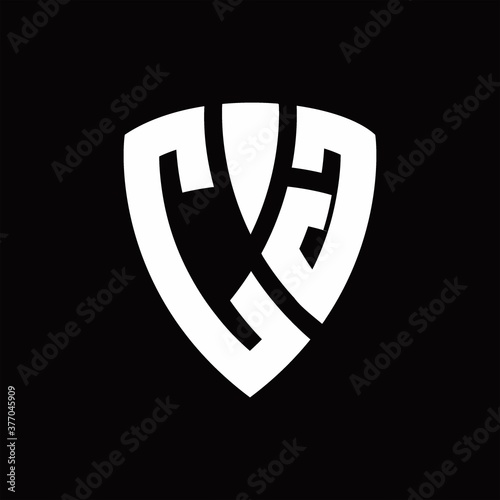 Free Download CG Logo monogram with shield elements shape design template - GFXLoad