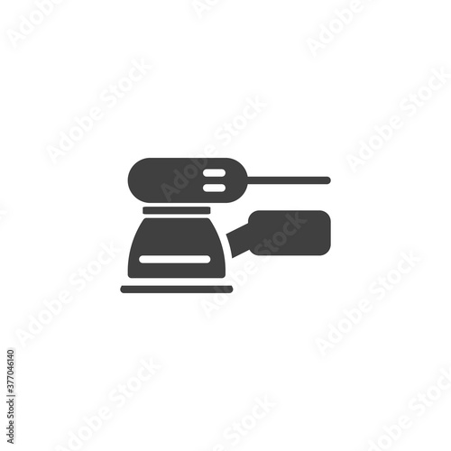 Orbital sander vector icon. filled flat sign for mobile concept and web design. Woodworking tool sanding machine glyph icon. Symbol, logo illustration. Vector graphics