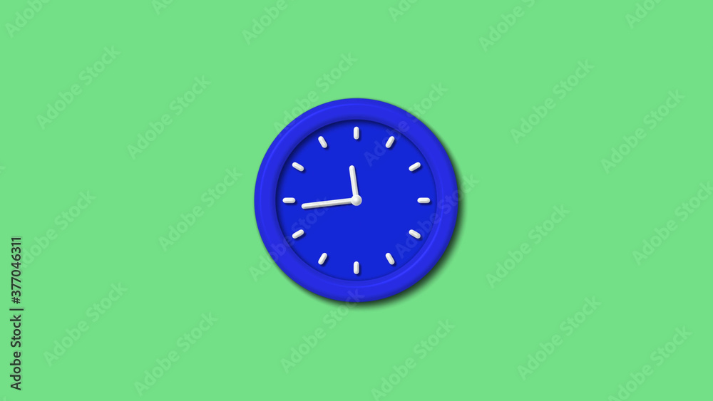 New blue color 3d wall clock on green light background,3d wall clock New blue color 3d wall clock on green light background,3d wall clock