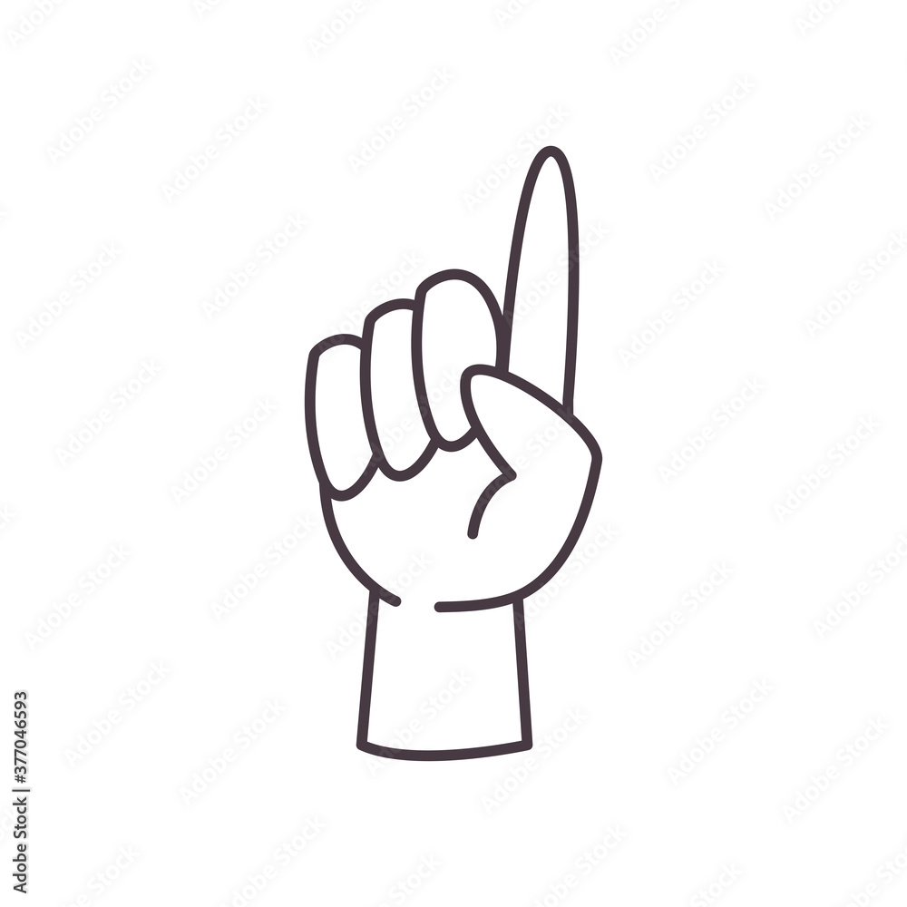 one hand sign language line style icon vector design one hand sign language line style icon vector design