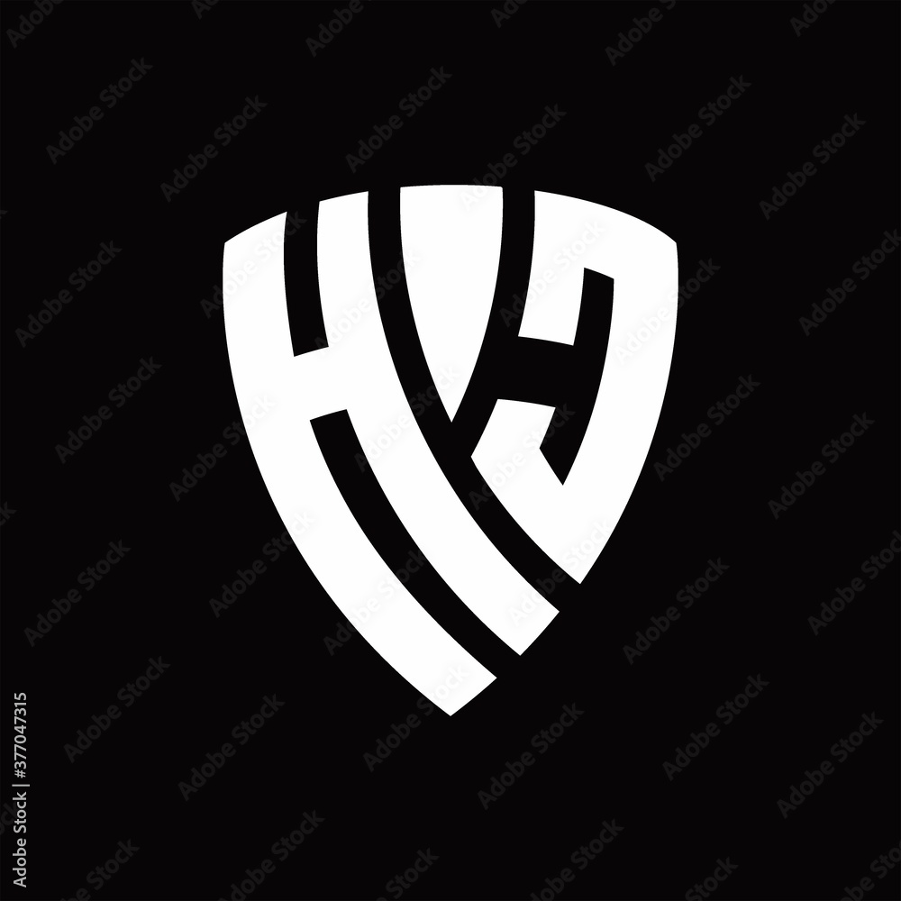 HC Logo monogram with shield elements shape design template HC Logo monogram with shield elements shape design template