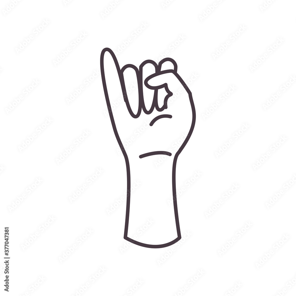 Obraz premium i hand sign language line style icon vector design