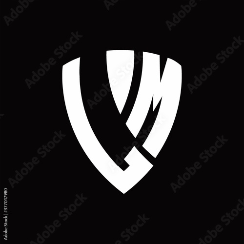 LM Logo monogram with shield elements shape design template