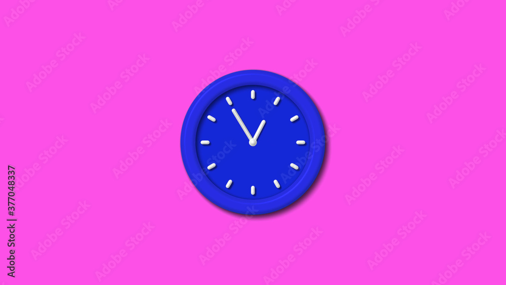 New blue color 3d wall clock on pink background,wall clock New blue color 3d wall clock on pink background,wall clock