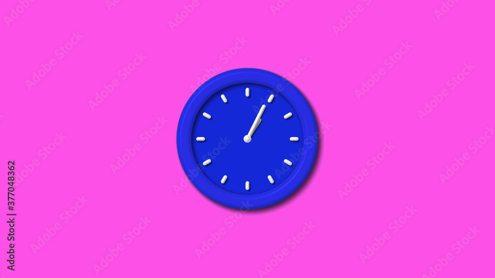 New blue color 3d wall clock on pink background,wall clock New blue color 3d wall clock on pink background,wall clock