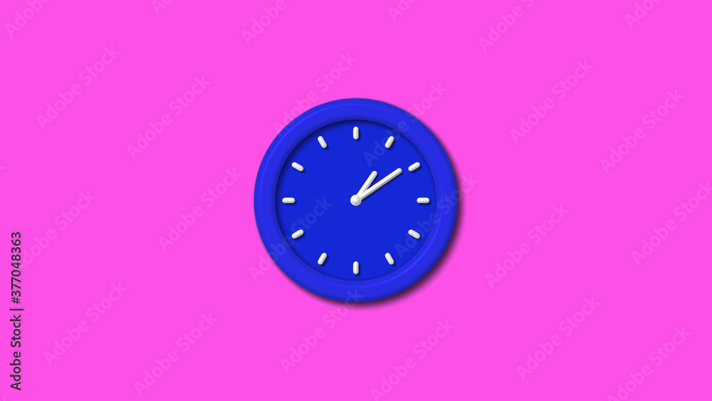 New blue color 3d wall clock on pink background,wall clock New blue color 3d wall clock on pink background,wall clock