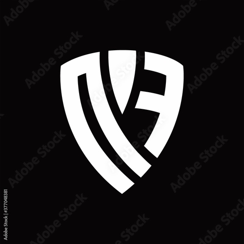 NF Logo monogram with shield elements shape design template