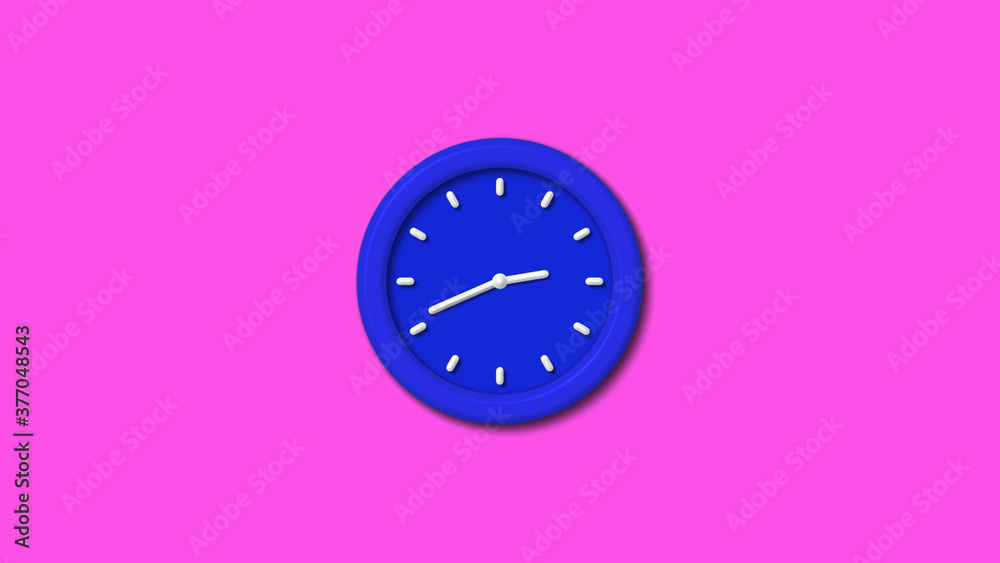 New blue color 3d wall clock on pink background,wall clock New blue color 3d wall clock on pink background,wall clock