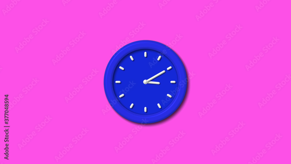 New blue color 3d wall clock on pink background,wall clock New blue color 3d wall clock on pink background,wall clock