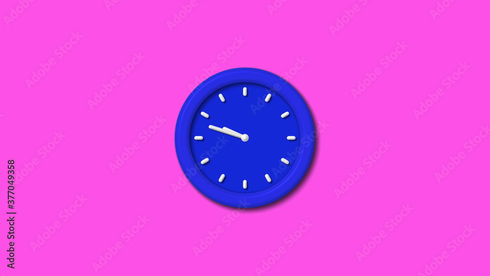 Best blue color 3d wall clock on pink background,Counting down wall clock Best blue color 3d wall clock on pink background,Counting down wall clock