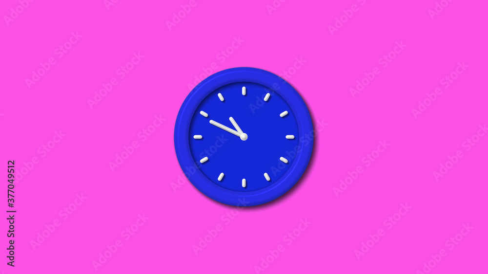 Best blue color 3d wall clock on pink background,Counting down wall clock Best blue color 3d wall clock on pink background,Counting down wall clock