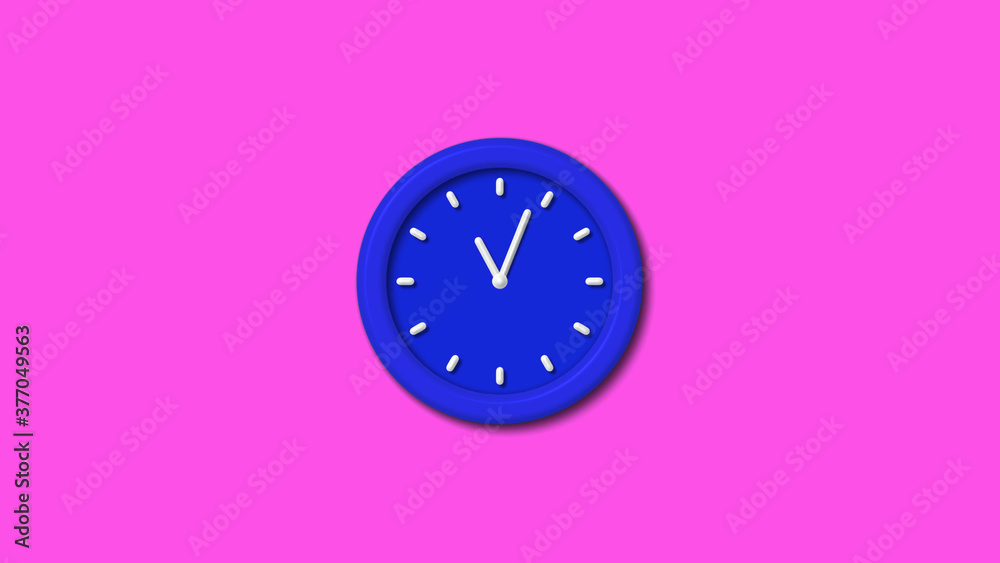 Best blue color 3d wall clock on pink background,Counting down wall clock Best blue color 3d wall clock on pink background,Counting down wall clock