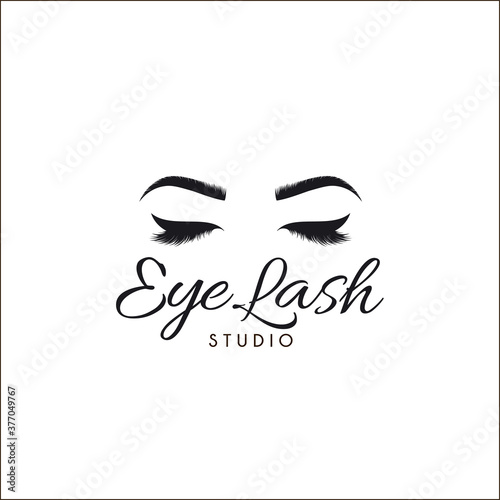 Vector logo design template for beauty salon. Lash and Brow icon.