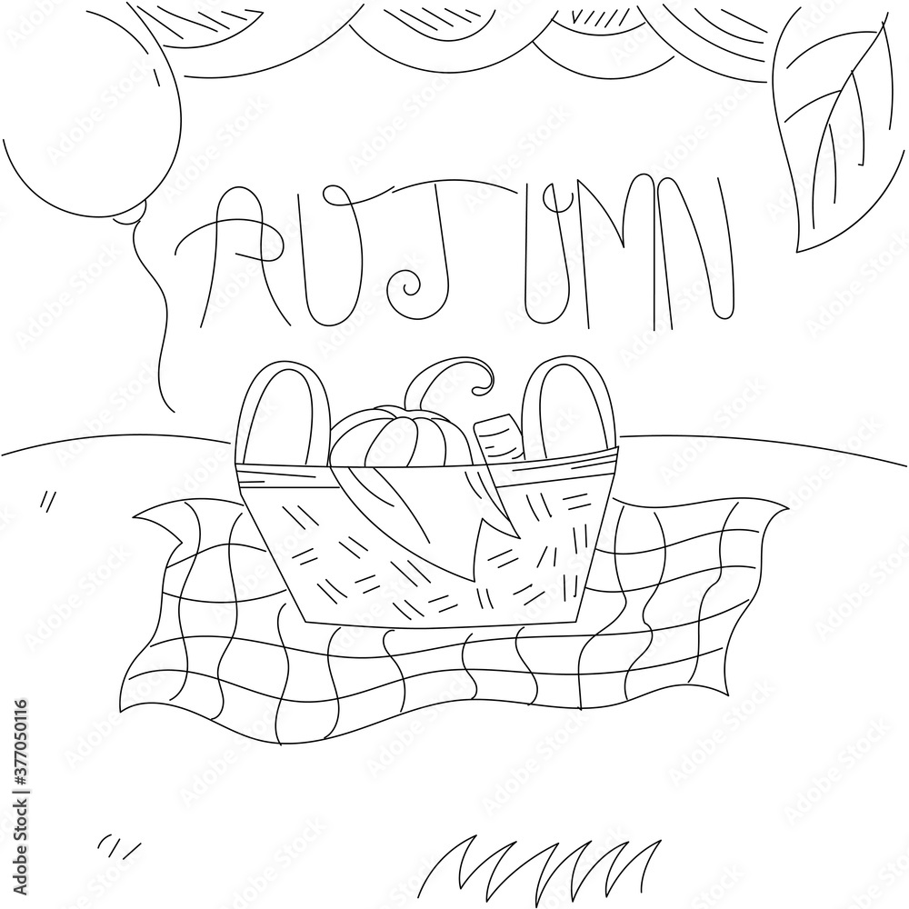 Sketchy vector hand drawn Doodle cartoon vector illustration.  autumn doodles
