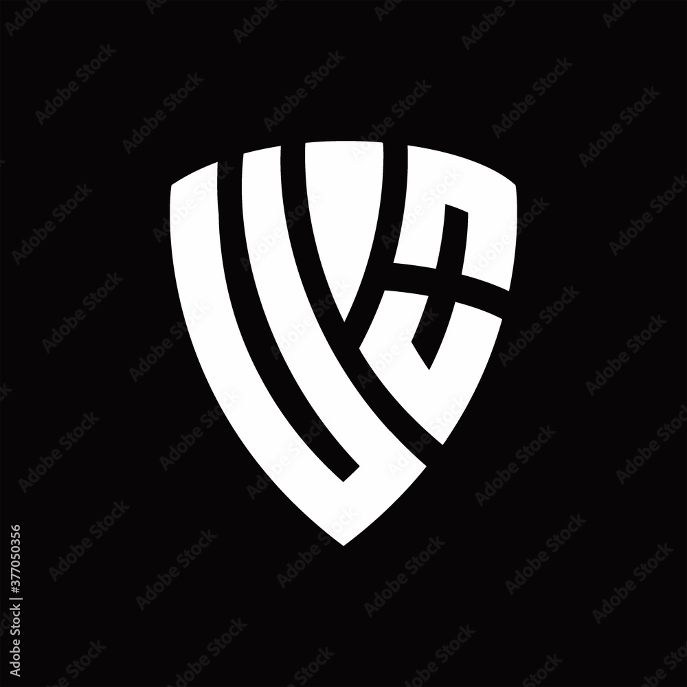 UO Logo monogram with shield elements shape design template UO Logo monogram with shield elements shape design template