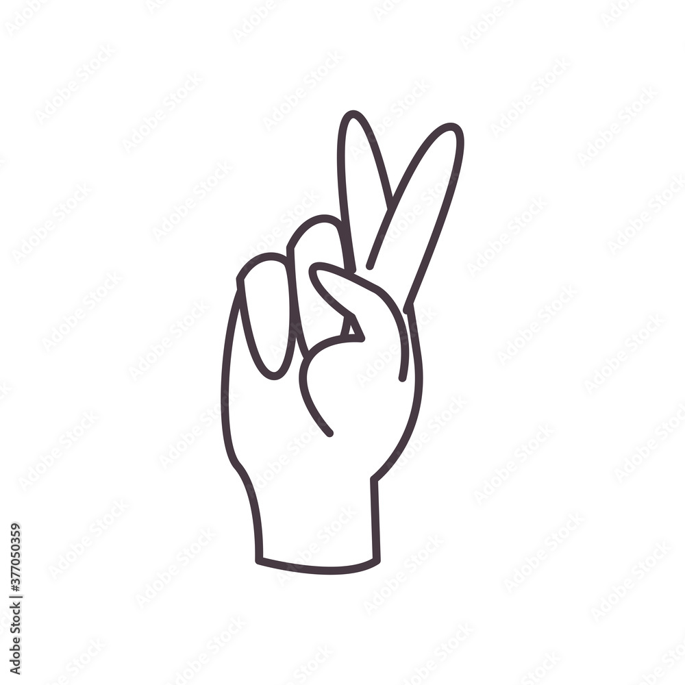 k hand sign language line style icon vector design k hand sign language line style icon vector design