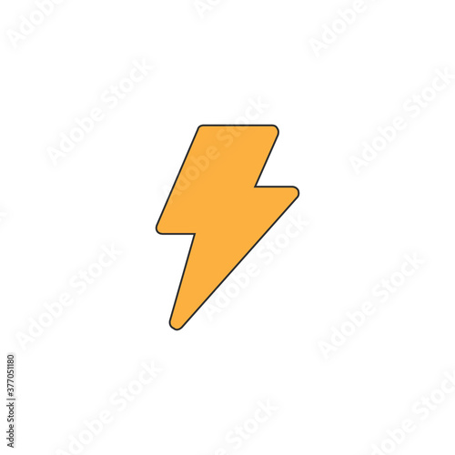 Lightning icon, shock symbo...