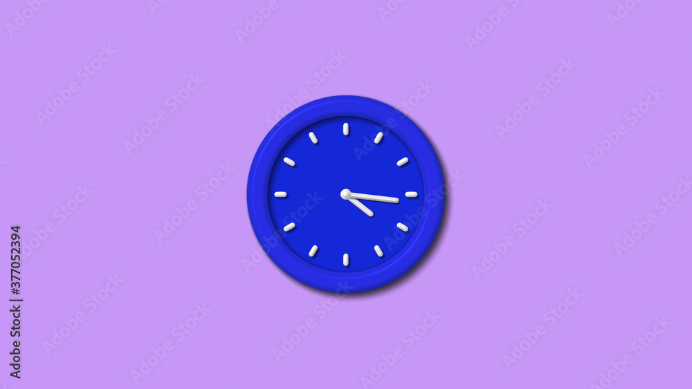 Counting down 3d wall clock icon on purple light background,blue clock Counting down 3d wall clock icon on purple light background,blue clock
