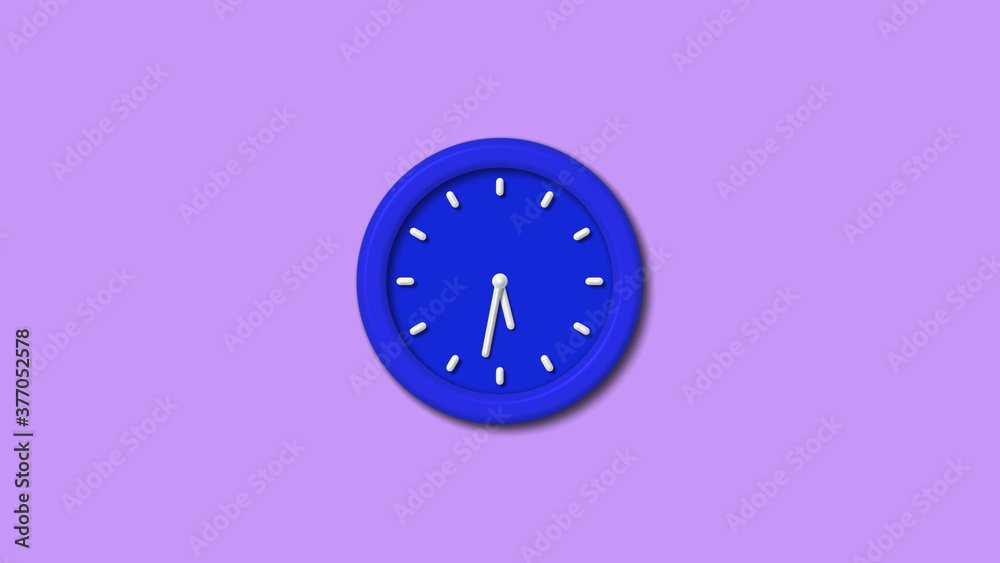 Counting down 3d wall clock icon on purple light background,blue clock Counting down 3d wall clock icon on purple light background,blue clock