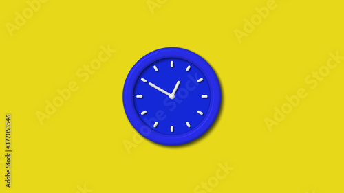 12 hours counting down 3d wall clock icon on yellow background,clock image