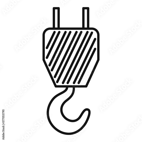 Aircraft repair crane hook icon. Outline aircraft repair crane hook vector icon for web design isolated on white background