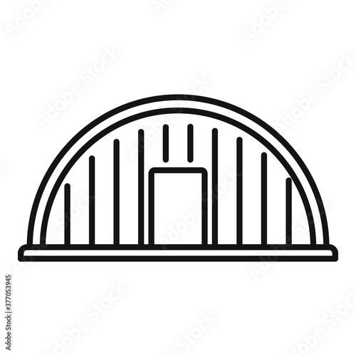 Aircraft repair hangar icon. Outline aircraft repair hangar vector icon for web design isolated on white background
