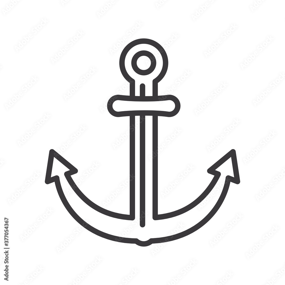 anchor line style icon vector design anchor line style icon vector design