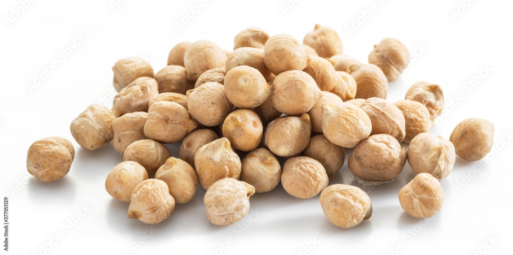 Large chickpea or garbanzo beans isolated on white background. Large chickpea or garbanzo beans isolated on white background.