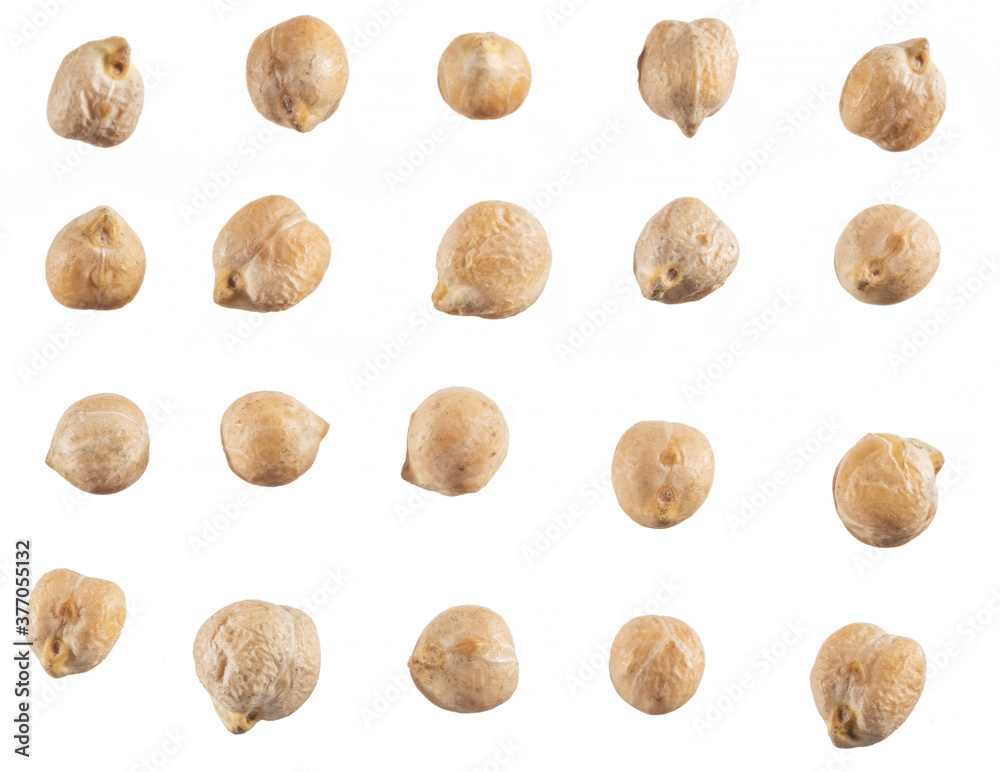 Large chickpea or garbanzo beans isolated on white background. Large chickpea or garbanzo beans isolated on white background.