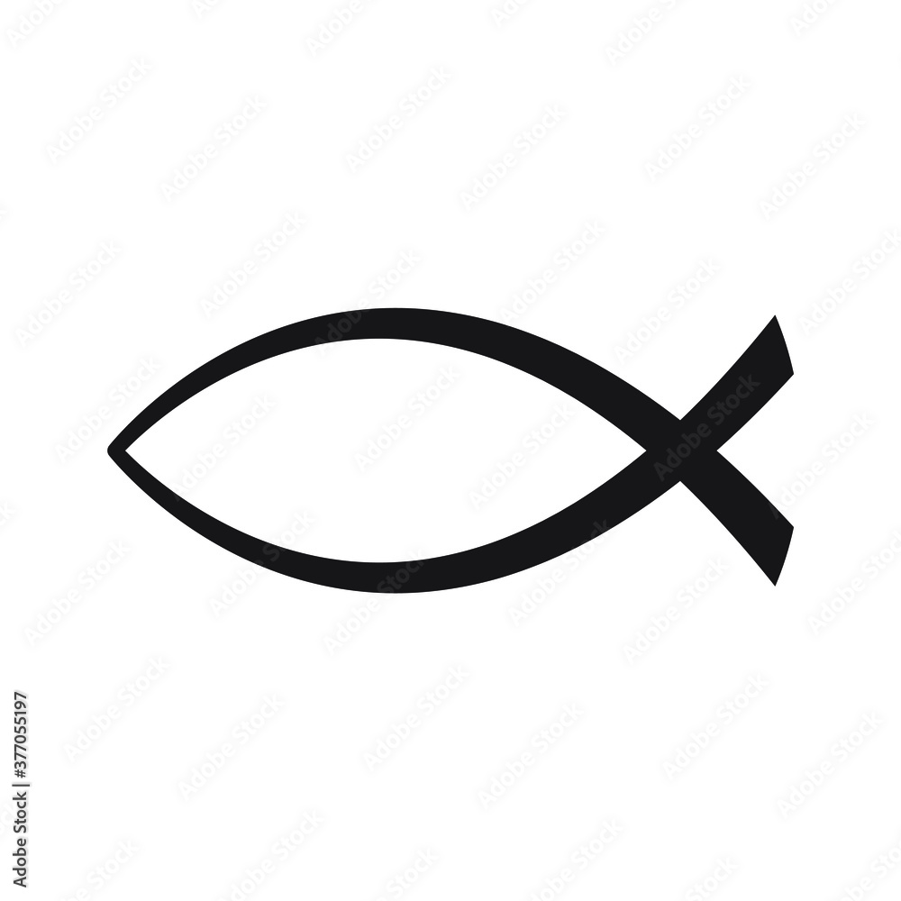 Jesus Fish, Christian Ichthys Fish symbol icon Jesus Fish, Christian Ichthys Fish symbol icon