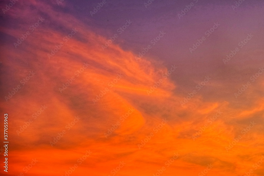 red sky with clouds at sunrise or sunset