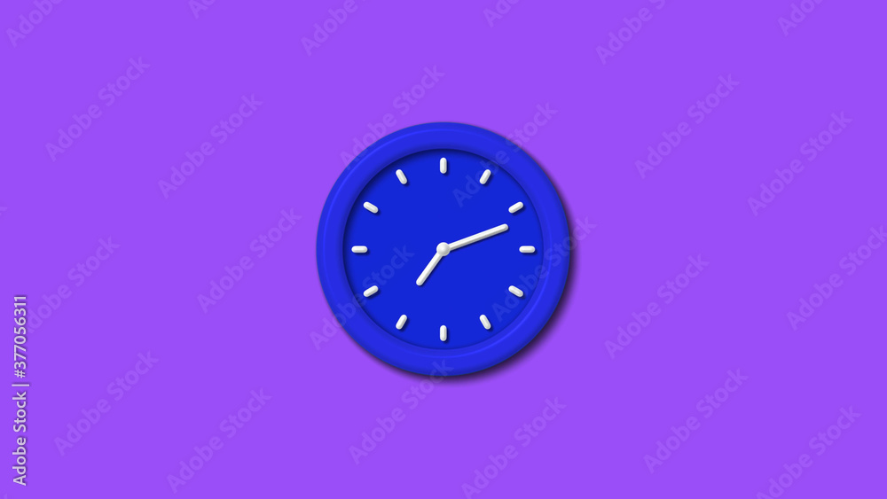 Amazing bue color 3d wall clock icon on purple background,clock,wall clock image Amazing bue color 3d wall clock icon on purple background,clock,wall clock image