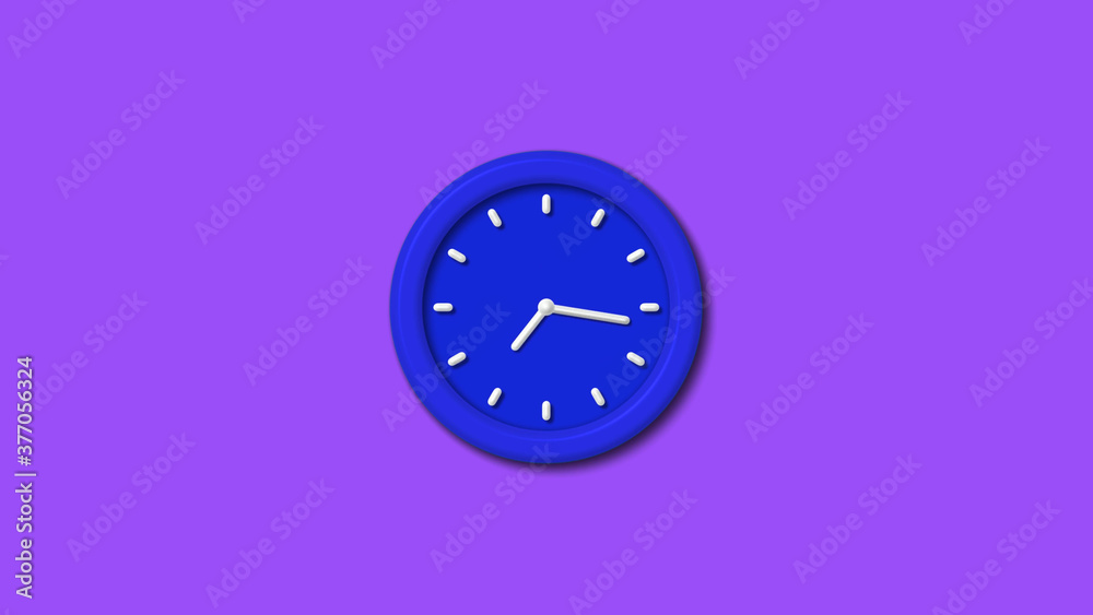 Amazing bue color 3d wall clock icon on purple background,clock,wall clock image Amazing bue color 3d wall clock icon on purple background,clock,wall clock image