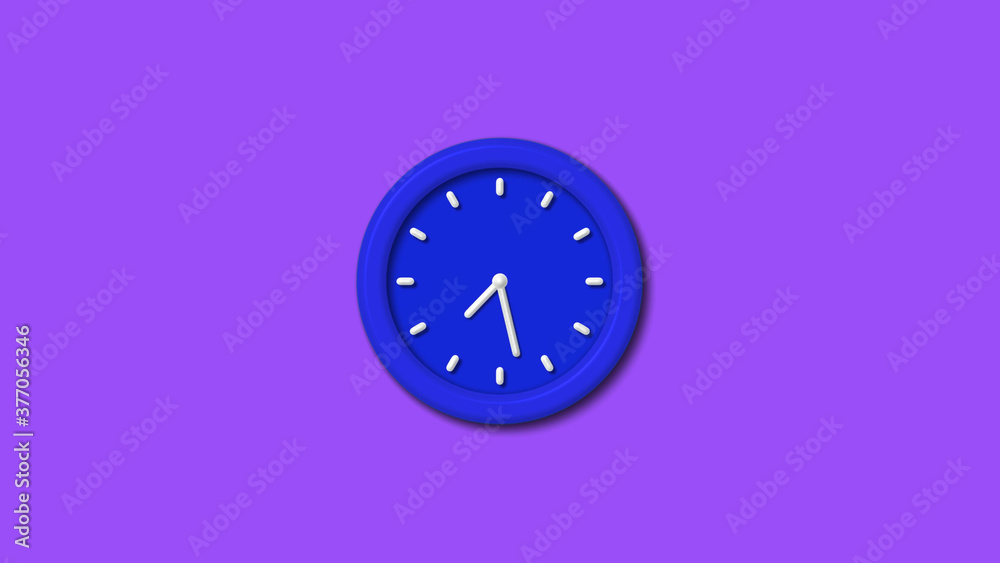 Amazing bue color 3d wall clock icon on purple background,clock,wall clock image Amazing bue color 3d wall clock icon on purple background,clock,wall clock image