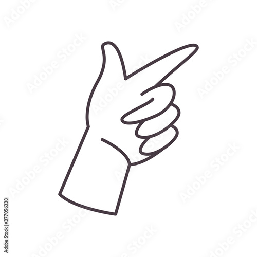 g hand sign language line style icon vector design