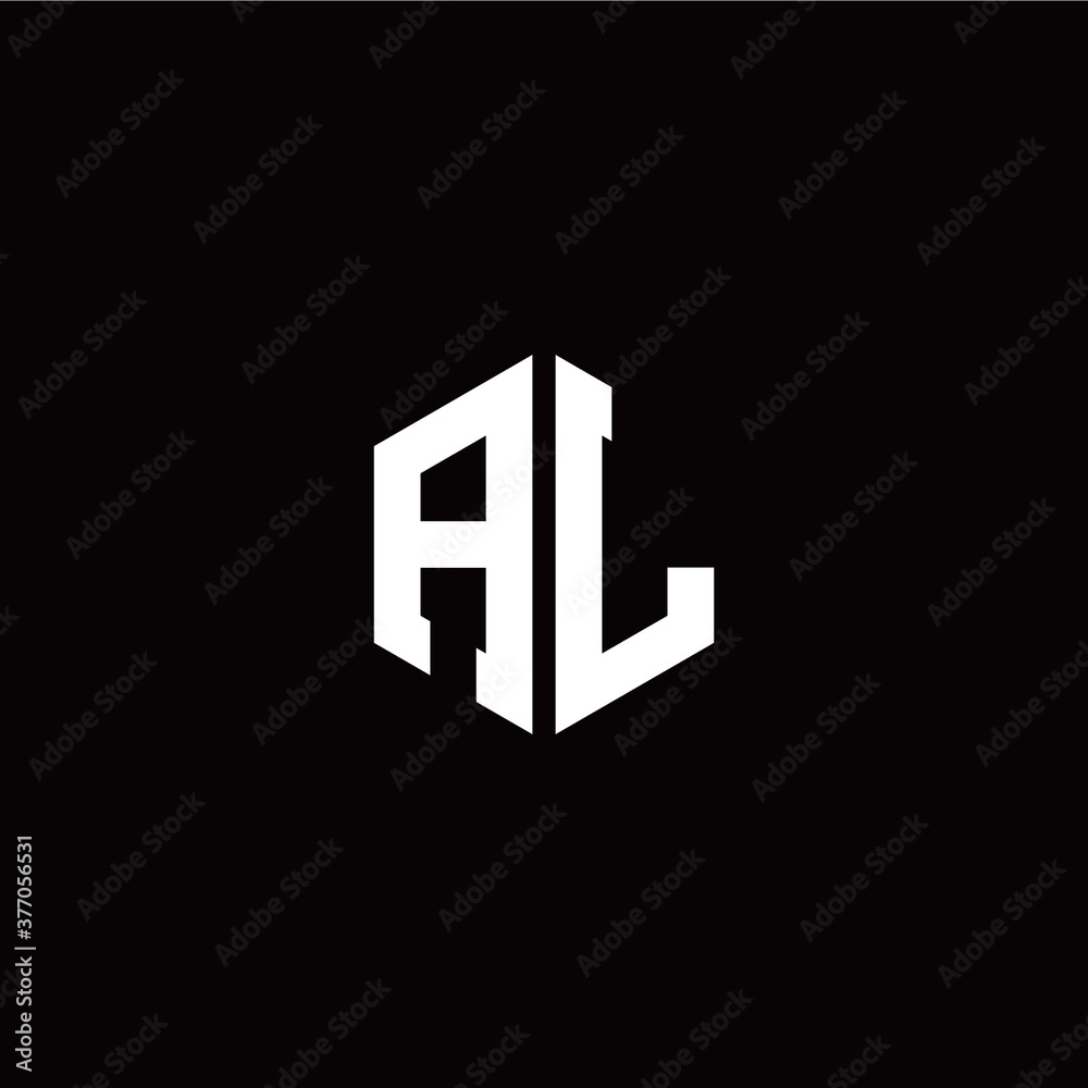 Initial A L letter with polygon modern style logo template vector Initial A L letter with polygon modern style logo template vector