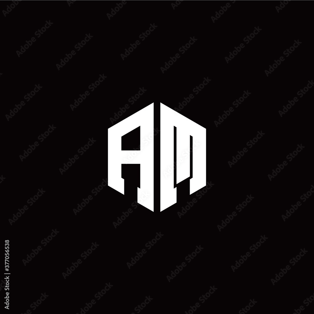 Initial A M letter with polygon modern style logo template vector Initial A M letter with polygon modern style logo template vector