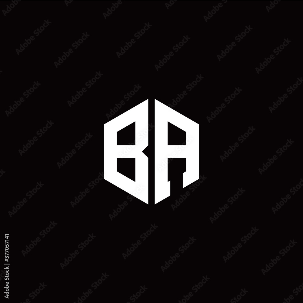 Initial B A letter with polygon modern style logo template vector Initial B A letter with polygon modern style logo template vector