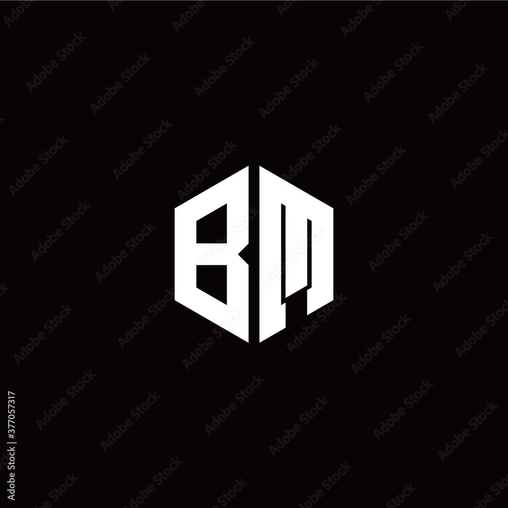 Initial B M letter with polygon modern style logo template vector Initial B M letter with polygon modern style logo template vector