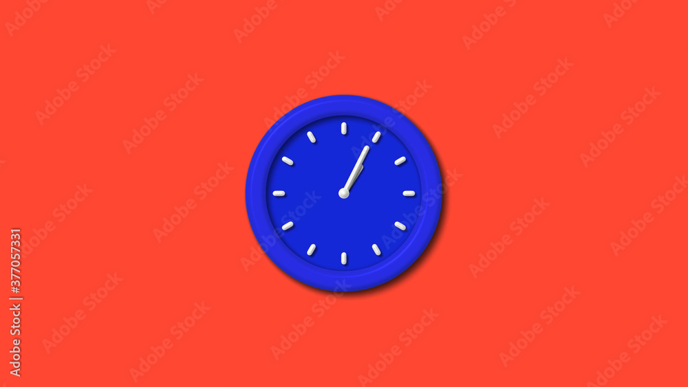 New blue color 12 hours counting down clock on red background,3d clock New blue color 12 hours counting down clock on red background,3d clock