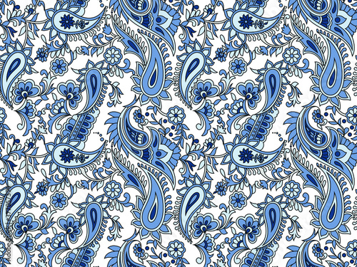 traditional Indian paisley pattern  on white background