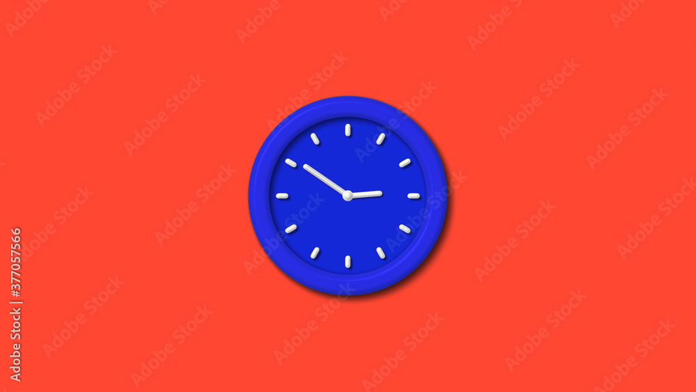 New blue color 12 hours counting down clock on red background,3d clock New blue color 12 hours counting down clock on red background,3d clock