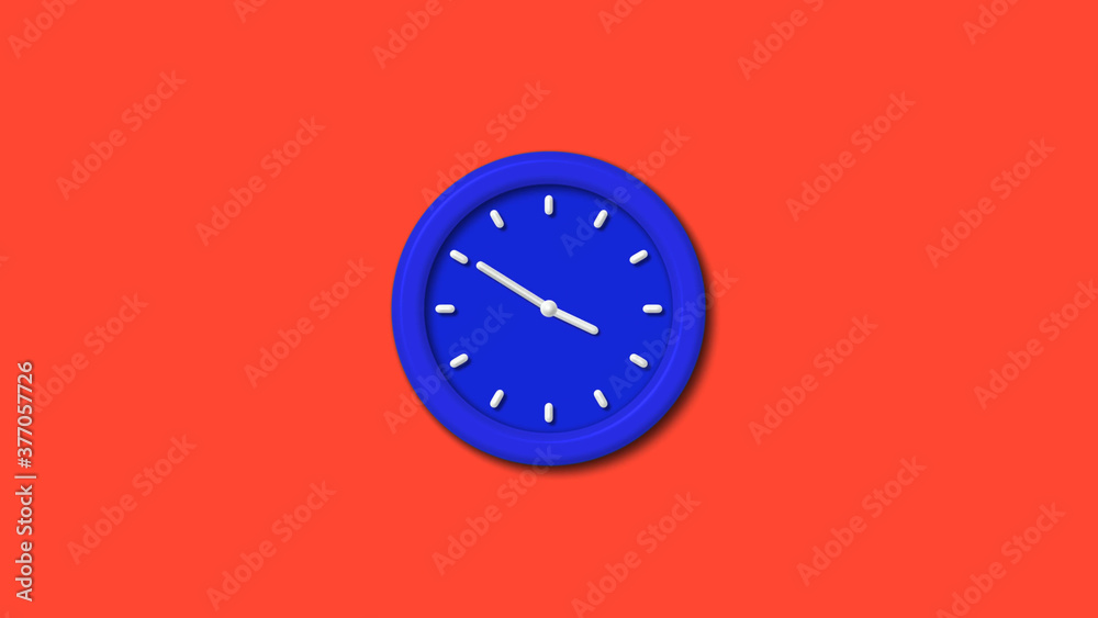 12 hours counting down 3d wall clock icon on red background,blue clock 12 hours counting down 3d wall clock icon on red background,blue clock