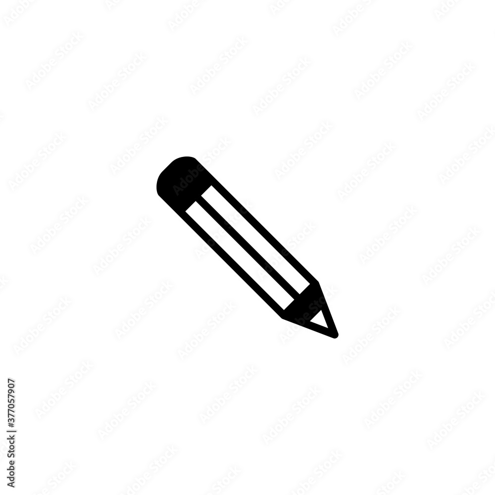 Pencil Icon in black flat glyph, filled style isolated on white background Pencil Icon in black flat glyph, filled style isolated on white background