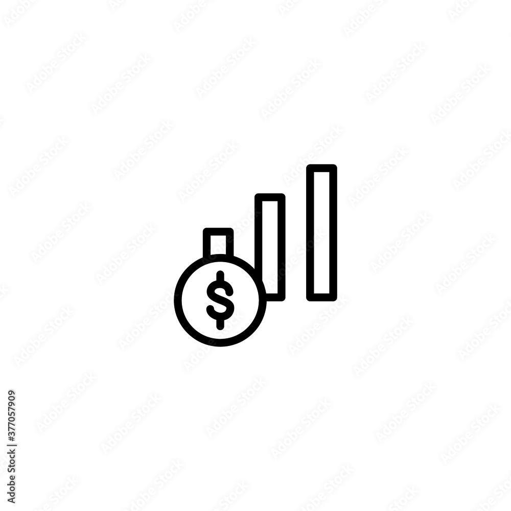 Profit Icon in black line style icon, style isolated on white background Profit Icon in black line style icon, style isolated on white background